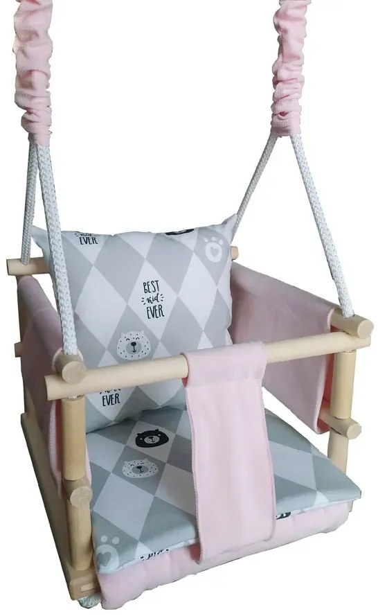 Drewniana huśtawka kubełkowa 6 wzorów E3-S05