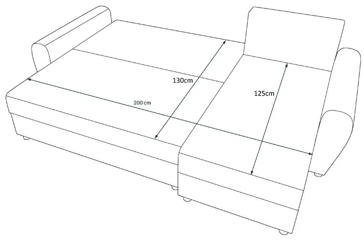 Narożnik Rozkładany Popielaty P3-T05