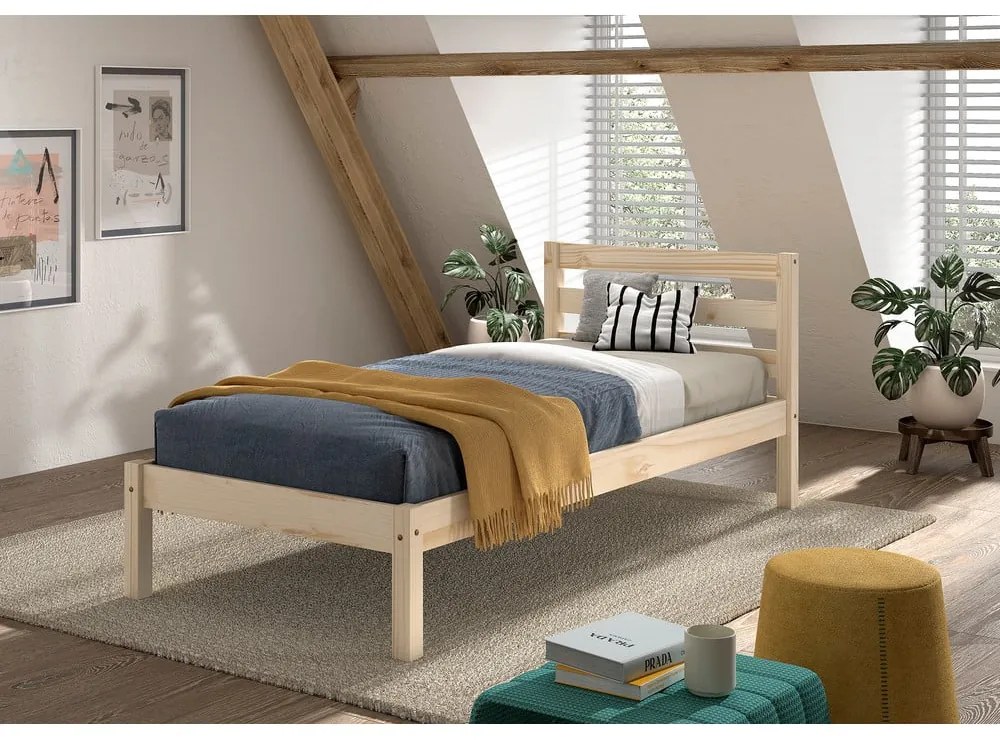 Łóżko dziecięce z litego drewna sosnowego bez stelaża 90x200 cm Pino – Vipack