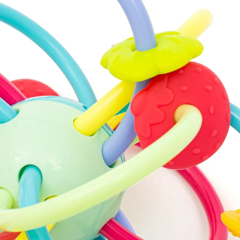 Baby Mix Silikonowo-plastikowy gryzak zgrzechotką, 12 cm