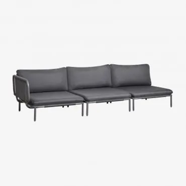 Modułowa Narożna Sofa Ogrodowa 3-częściowa Roubly Grafitowa Szarość - Sklum