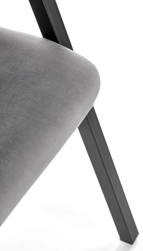 Krzesło popiel velvet K473 nowoczesne loft metalowe podłokietniki