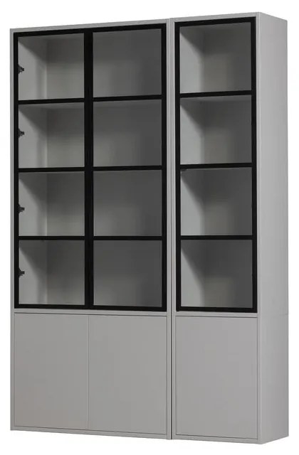 Jasnoszara witryna z litego drewna sosnowego 101x230 cm Basic – vtwonen