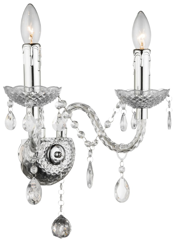 KINKIET ŚCIENNY EBT017-2W Transparentny