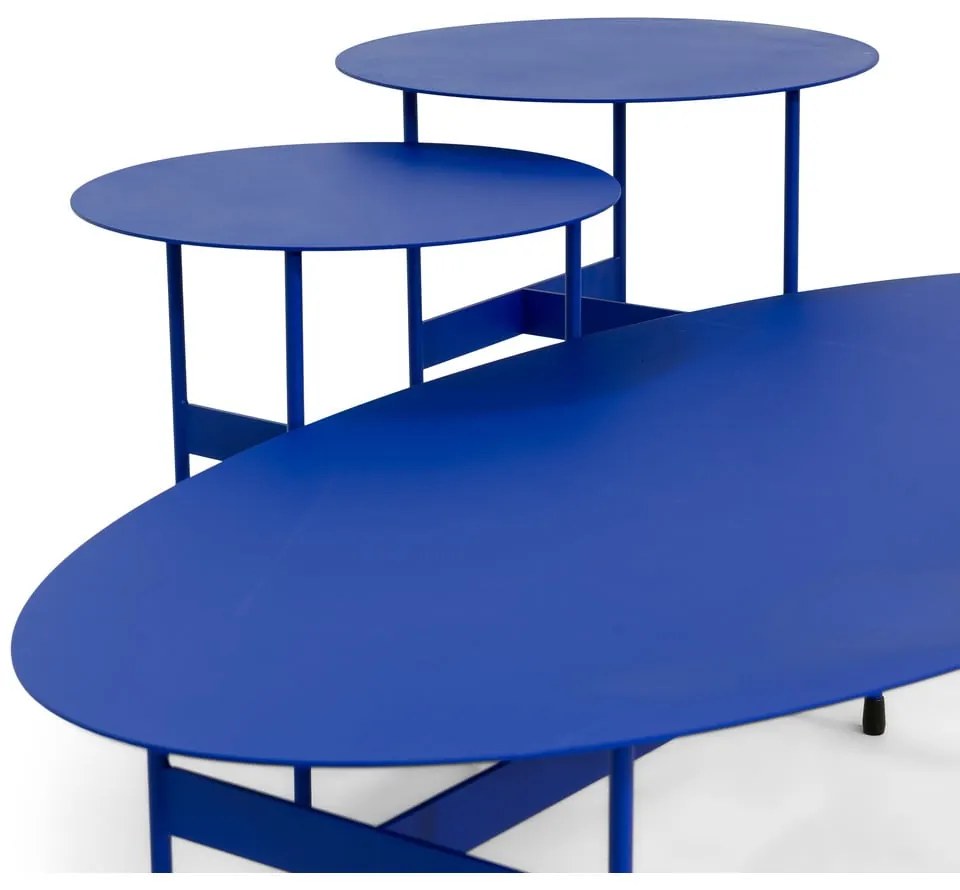 Niebieski metalowy stolik 39x120 cm Mira – Spinder Design