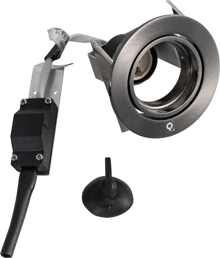 Set van 6 moderne inbouwspots gunmetal GU10 50mm rond kantelbaar - Cisco