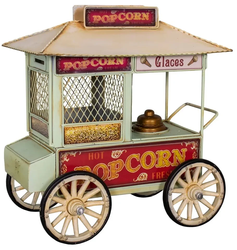 Metalowa mała dekoracja Popcorn Cart – Antic Line