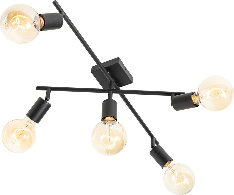 Nowoczesny reflektor czarny 5-punktowy - Facil