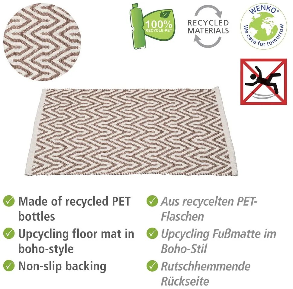 Beżowy dywanik łazienkowy z plastiku z recyklingu 50x80 cm Altai – Wenko
