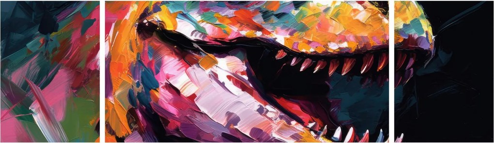Obraz - Dinozaur, malarstwo (170x50 cm)