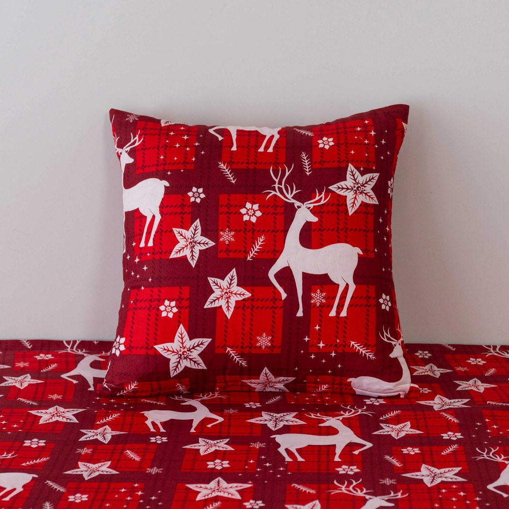 Poszewka na poduszkę z mikrofibry VELVET CHRISTMAS 45x45 cm, czerwona
