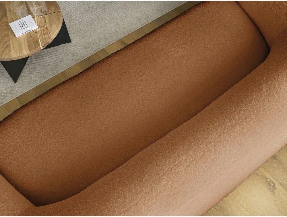 Pomarańczowa sofa z materiału bouclé 193 cm Elina – Bobochic Paris
