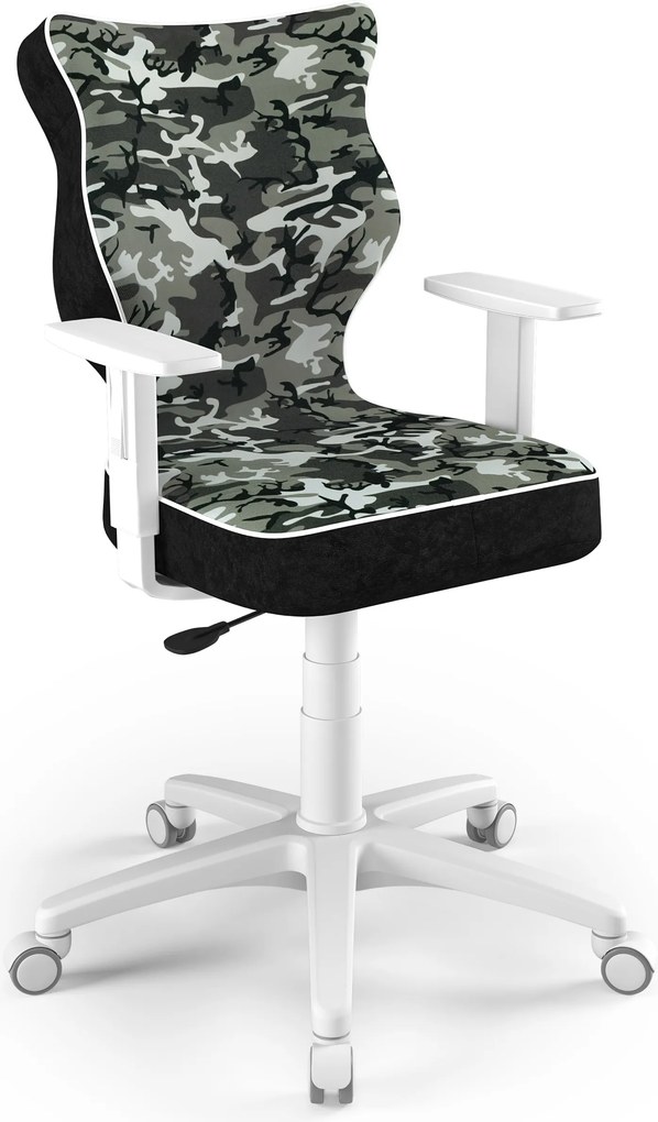 Krzesło obrotowe dla młodzieży Duo White rozmiar 6 (159-188 cm) z wzorami