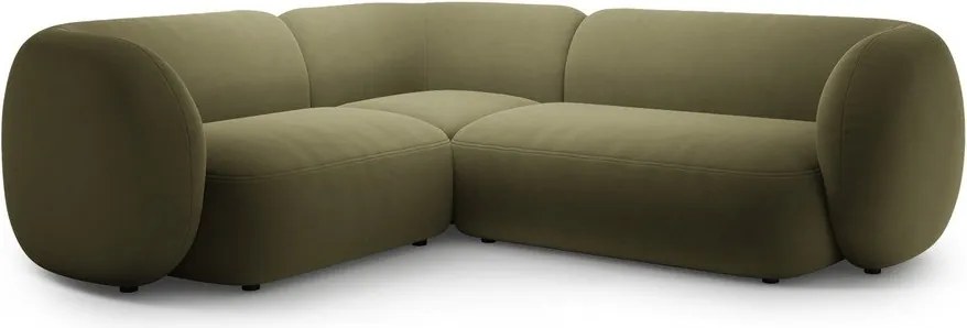Zielony aksamitny narożnik (lewostronny/w kształcie litery L) Kate – Micadoni