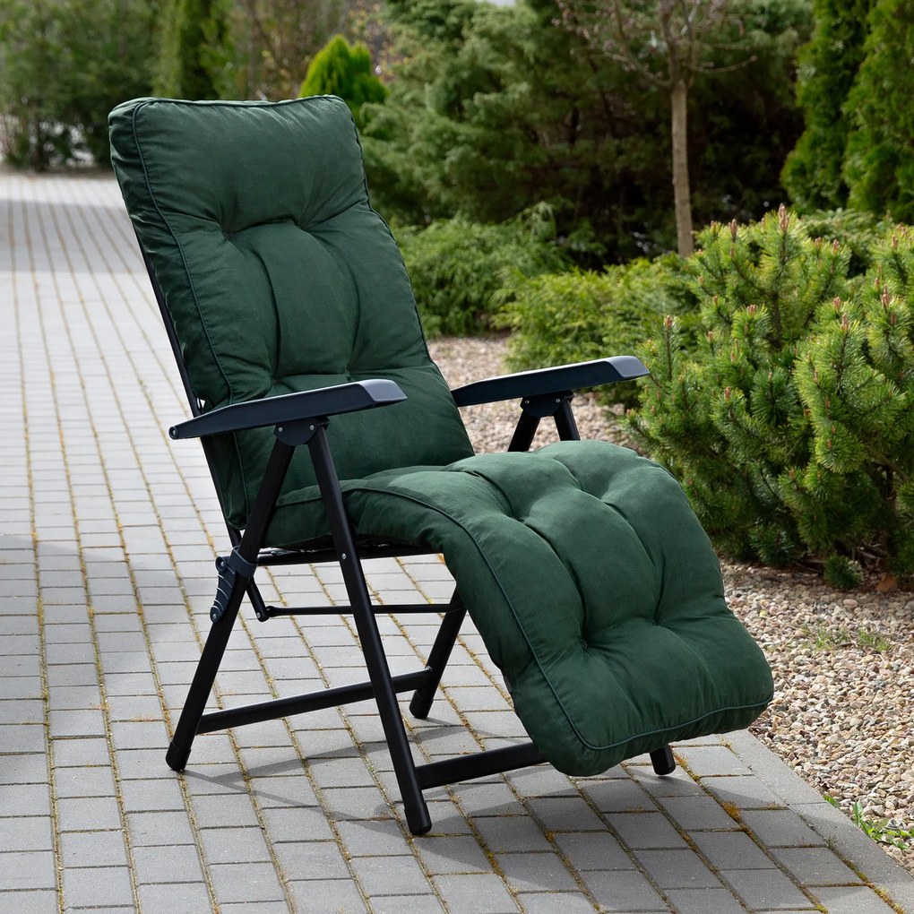Fotel ogrodowy z podnóżkiem Lena Plus Black Edition H024-32IB PATIO