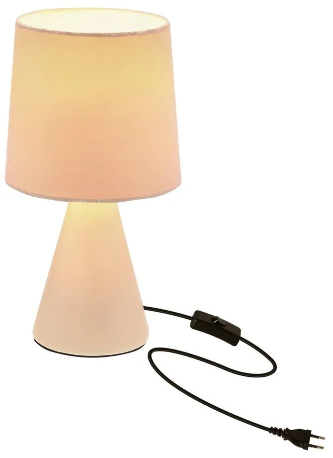 Kremowa lampa stołowa z tekstylnym kloszem (wysokość 14,5 cm) Satti – Candellux Lighting