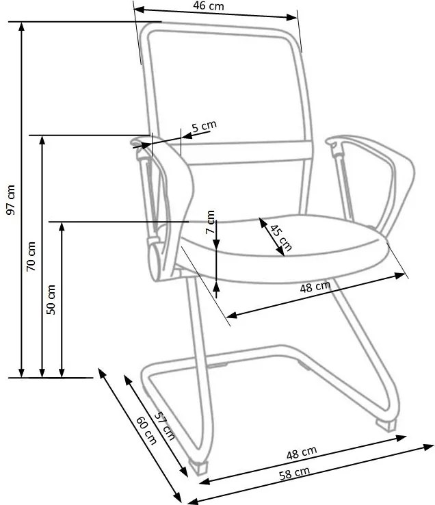 Fotel biurowy na płozach Vire Skid