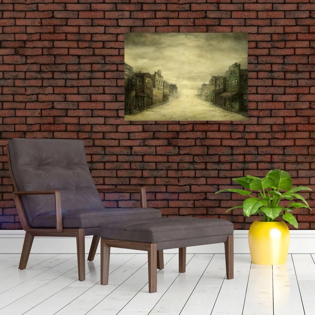 Obraz westernowego miasteczka (70x50 cm)