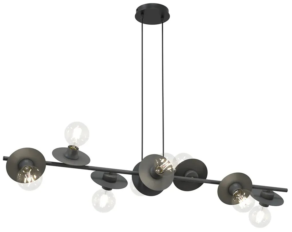 Czarna duża lampa wisząca z regulacją - 4X D160 S4-G07