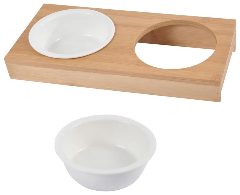 Ceramiczny zestaw misek dla psów ze stojakiem ø 12 cm – Love Story