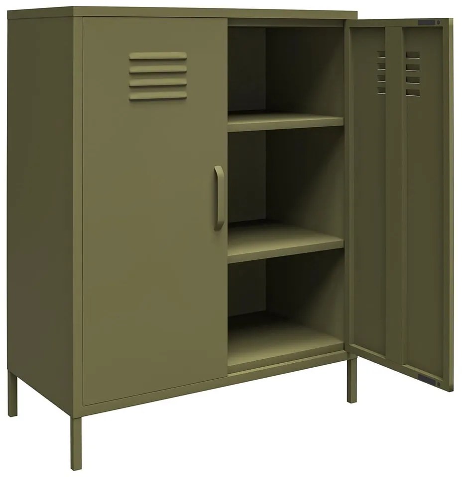 Metalowa szafka w kolorze khaki 79x100x39 cm Bradford – Støraa