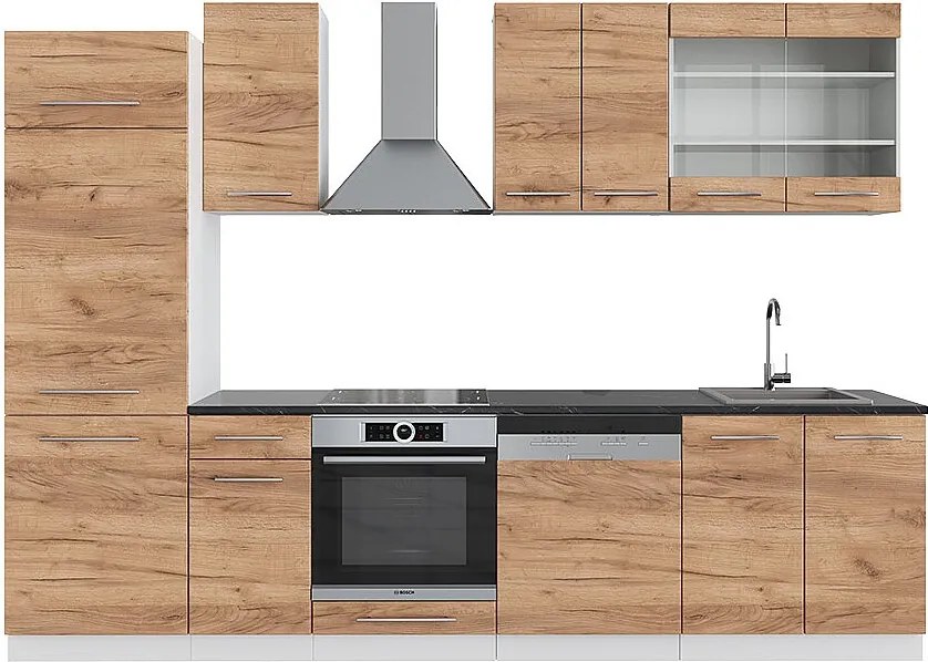 Aneks kuchenny gold power dąb/biały 300x46x81.6 fame-line