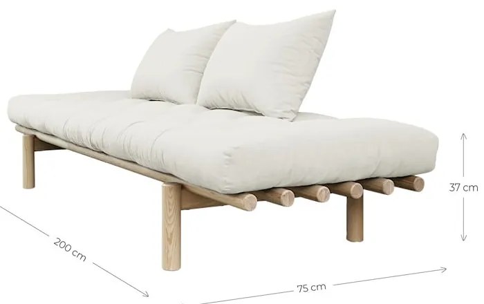 Beżowa lniana rozkładana sofa 200 cm Pace – Karup Design