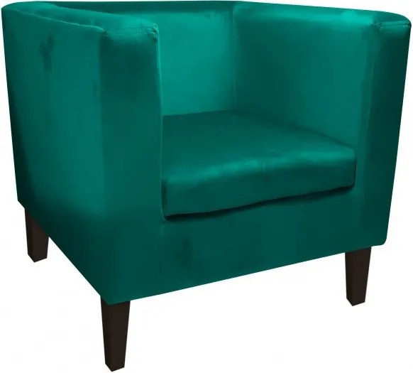 Fotel Monaco tkanina Welur : Kolor nogi - Venge, Kolor tkaniny - VELVET - MG20, Wysokość nogi - 20 cm