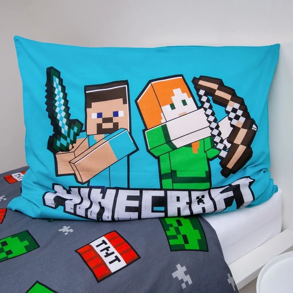 Bawełniana pościel dziecięca jednoosobowa 140x200 cm Minecraft "We got this" – Jerry Fabrics