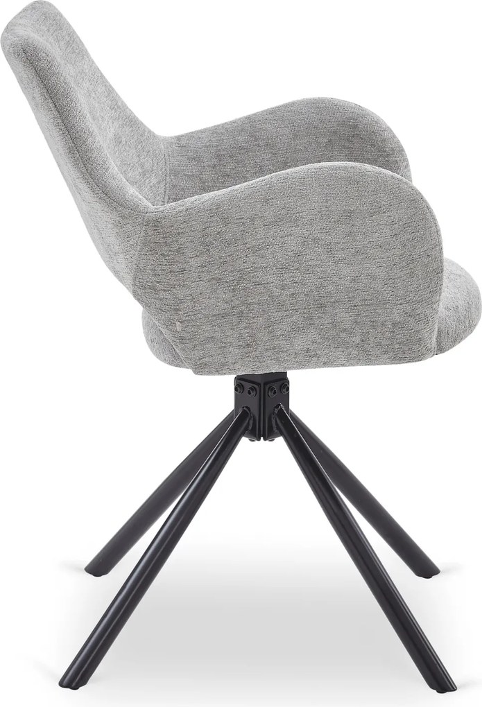 Krzesło Tapicerowane FLAV Szare Nowoczesne