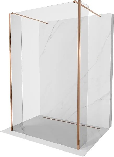 Mexen Kioto ścianka prysznicowa wolnostojąca 130 x 30 x 30 cm, transparent, różowe złoto - 800-130-030-222-60-00-030