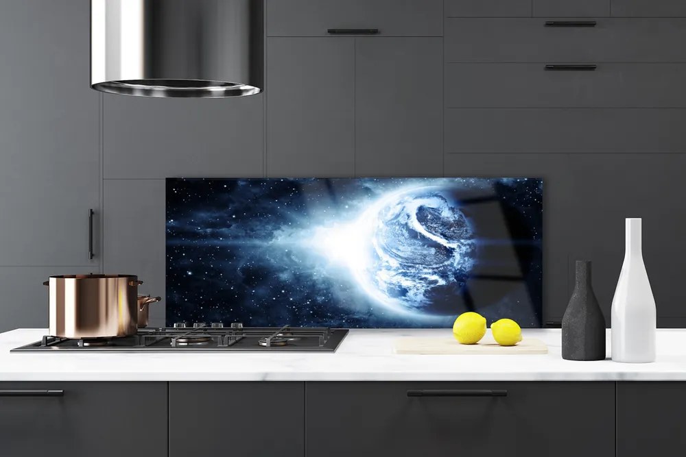 Panel Szklany do Kuchni Błękitna Planeta z Kosmosu