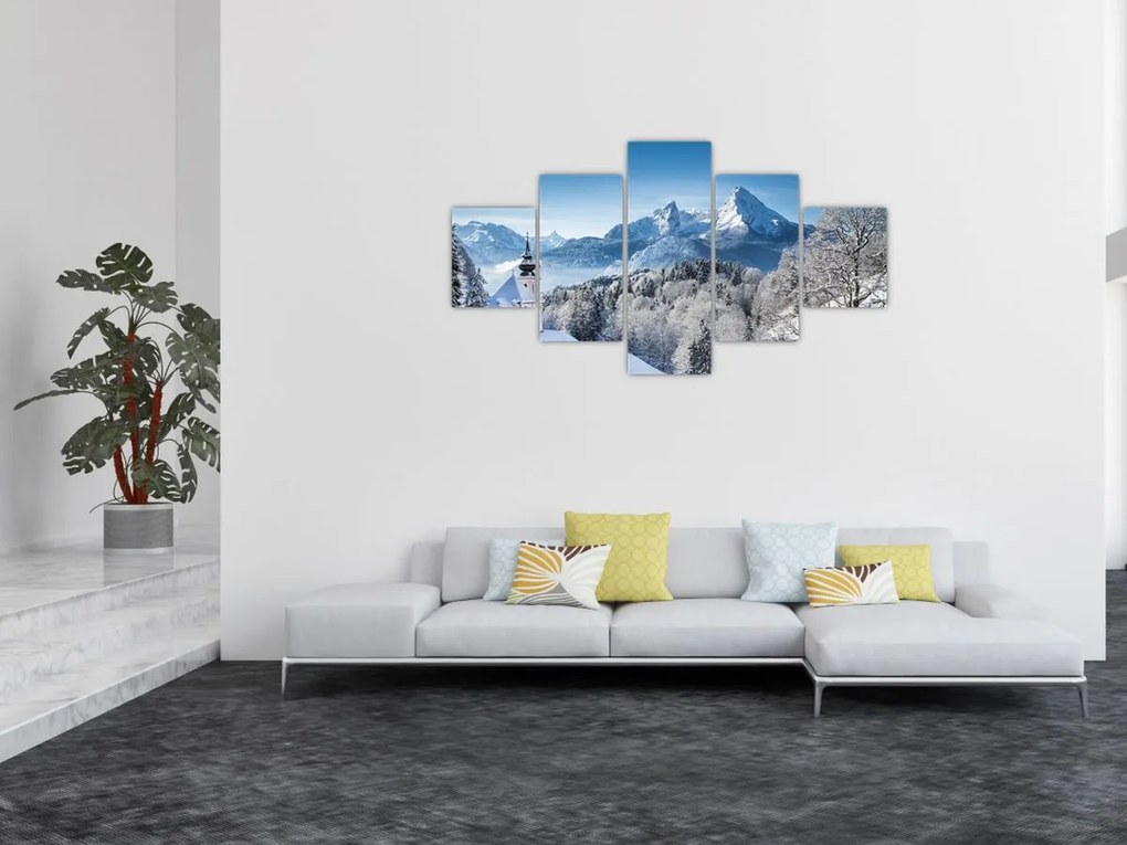 Obraz - Rzut oka na zimowy krajobraz (125x70 cm)