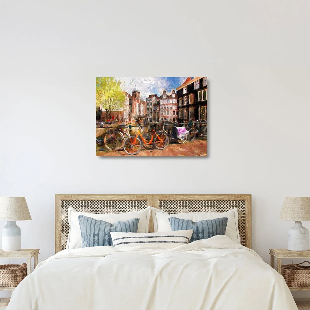 Obraz na szkle - Amsterdam, malarstwo (70x50 cm)
