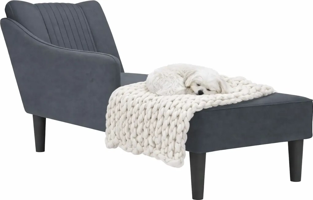 Ciemnoszara leżanka z podłokietnikiem H5-M32