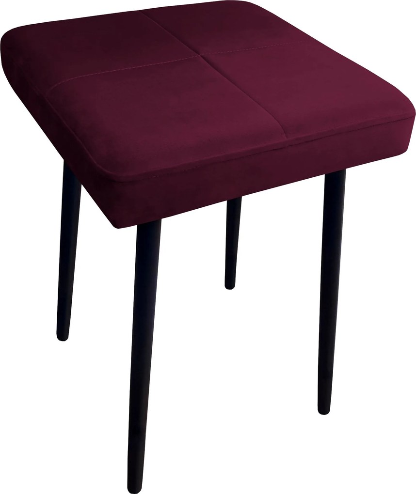 Taboret MAX tkanina Welur stelaż metalowy STOŁEK LOFT : Kolor nogi - Czarna stożek, Kolor tkaniny - VELVET - MG02, Typ tkaniny - Velvet