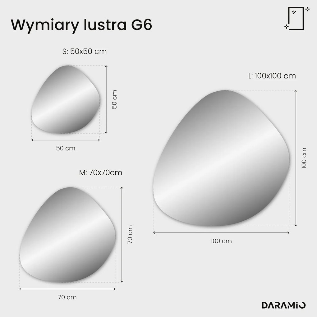 Lustro łazienkowe LED w kształcie kamienia G6