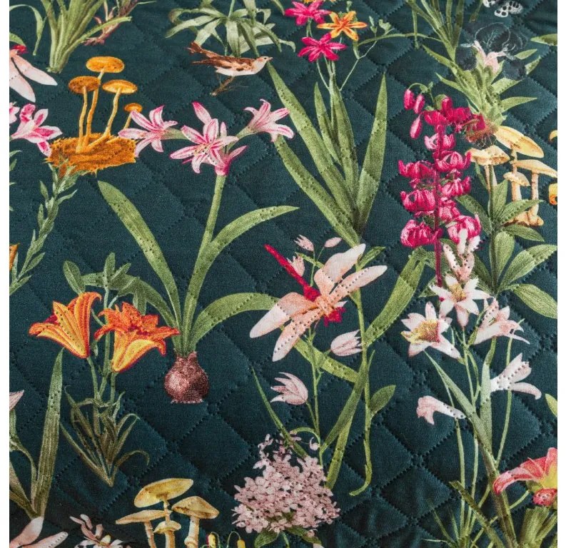 Narzuta na łóżko MYSTIC GARDEN ciemnozielona Rozmiar: 170 x 210 cm