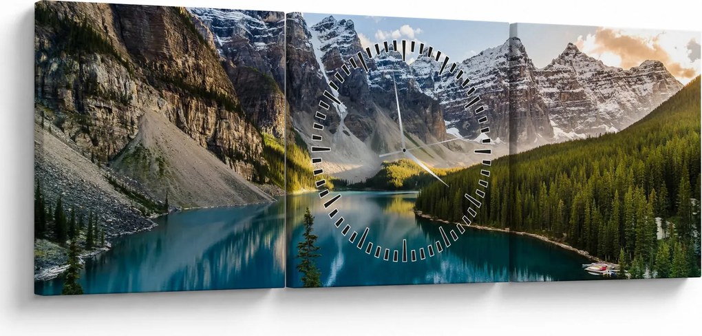 Obraz - Kanada, Park Narodowy Banff, Jezioro Moraine (z zegarem) (90x30 cm)