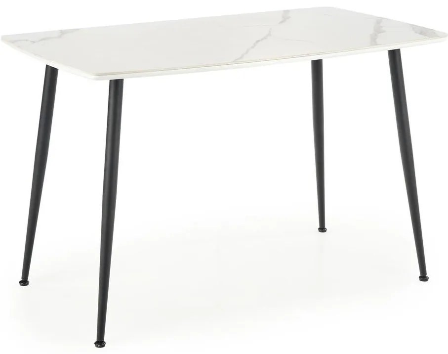 Stół do jadalni ALARA dekor biały marmur/czarny