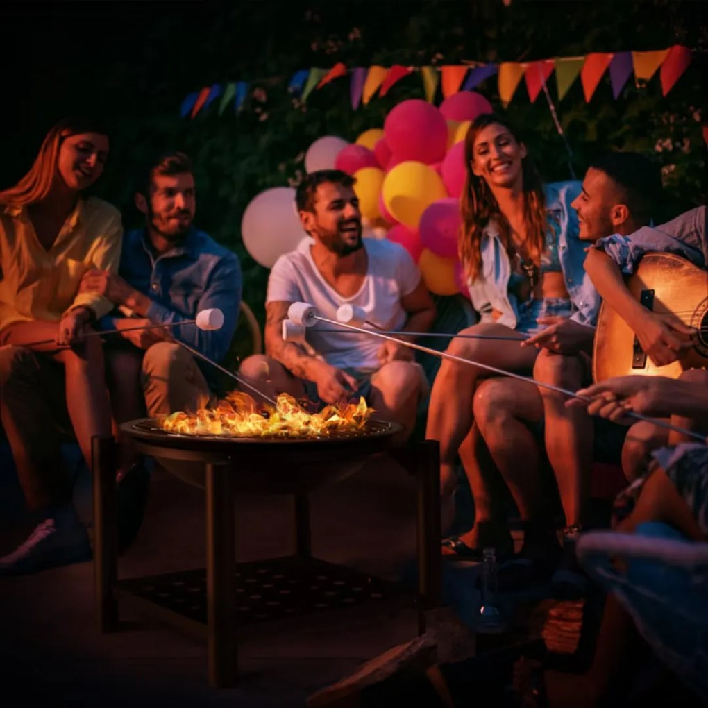 Palenisko z miejscem na drewno FIRE, Ø55cm, czarna Gardebruk