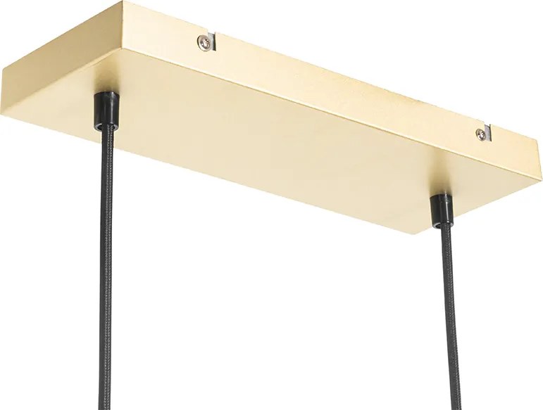 Designerska lampa wisząca złota z białym szkłem 4-światła - Aniek