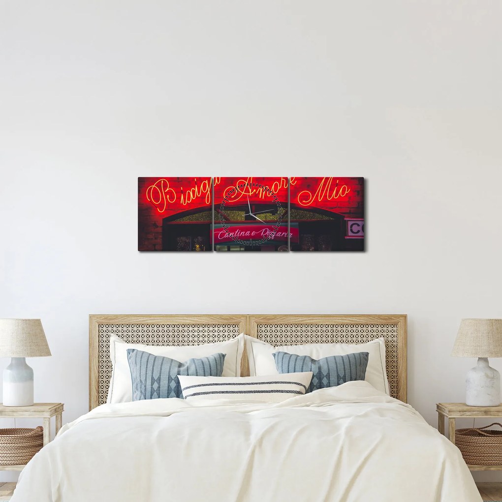 Obraz - Amore Mio (z zegarem) (90x30 cm)