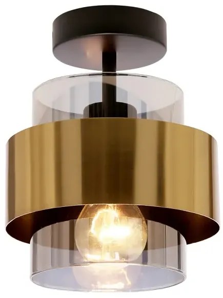 Nowoczesna lampa wisząca z dymionym szklanym kloszem - V098 T6-P73