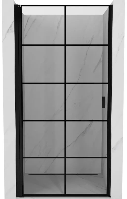 Mexen Mist-B drzwi prysznicowe uchylne lewe 80 cm, czarna kratka, czarne - 8A2-080-000-70-77-L