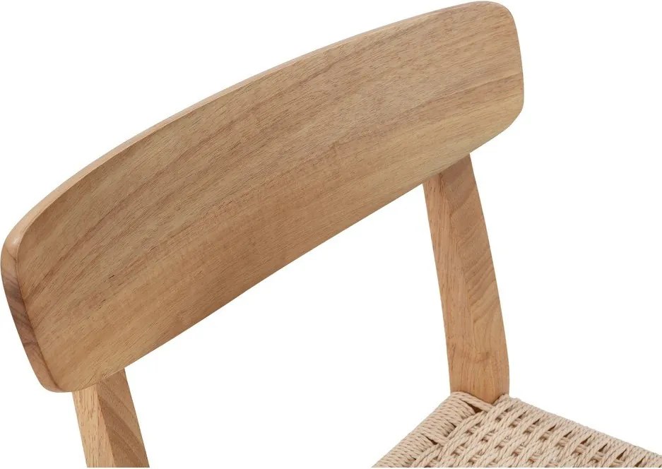 Krzesła zestaw 2 szt. z litego drewna kauczukowego w naturalnym kolorze Biel – MOME