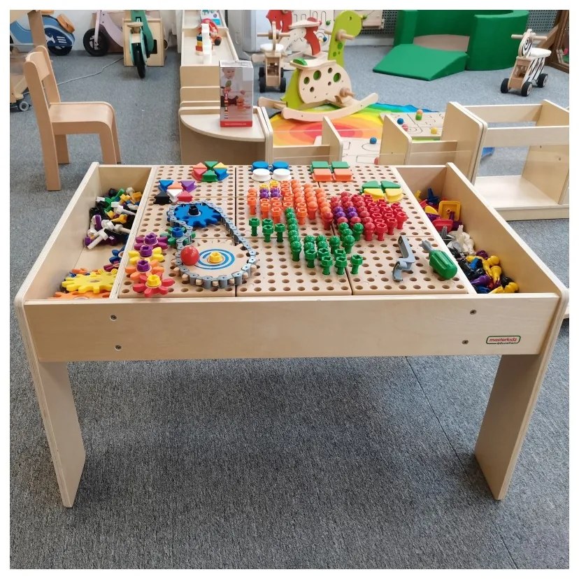 Masterkidz drewniany stół edukacyjny + akcesoria stem wall
