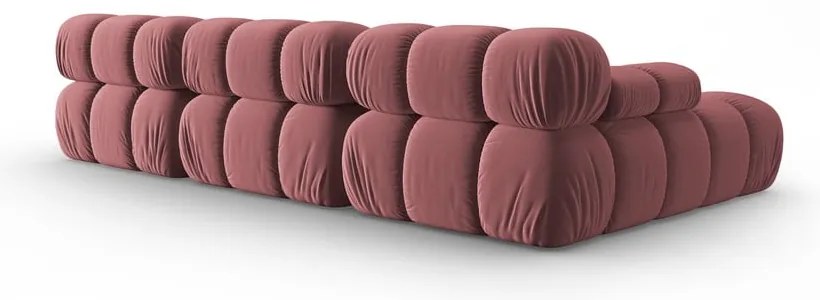 Różowa aksamitna sofa 285 cm Bellis – Micadoni Home