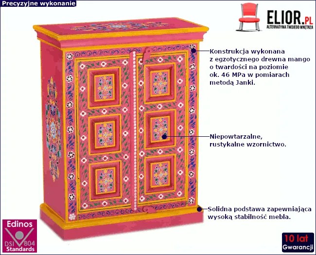 Różowa szafka w stylu vintage - Huxes
