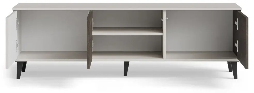 Szafka RTV RANDOM 2 150cm orzech/kaszmirowa HALMAR